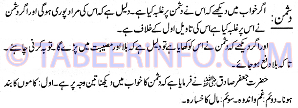 Khwab mein Dushman Dekhna